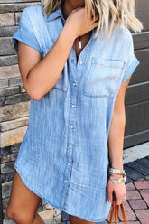 Meridress Mango Jeanshemdkleid mit Taschen